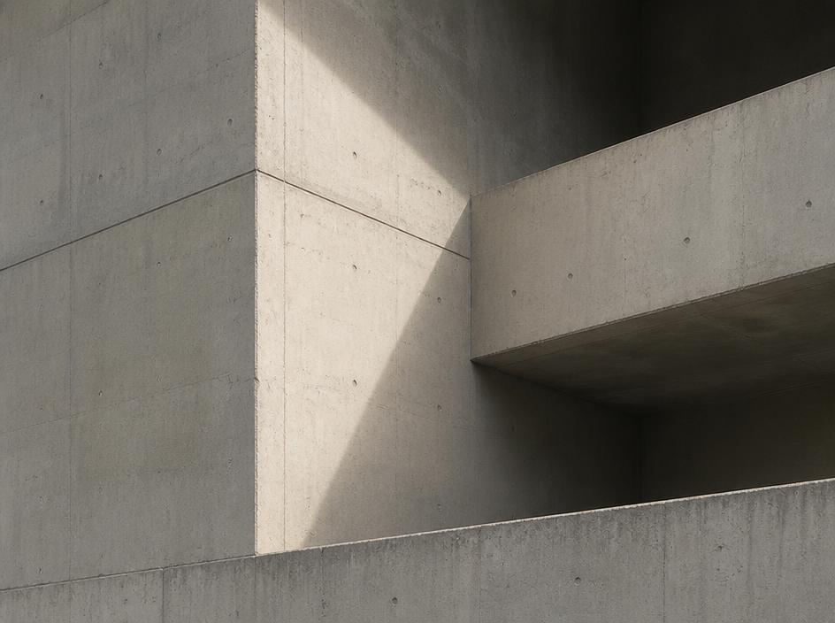 Brutalist concrete architectural detail representing aneba real estate portfolio work